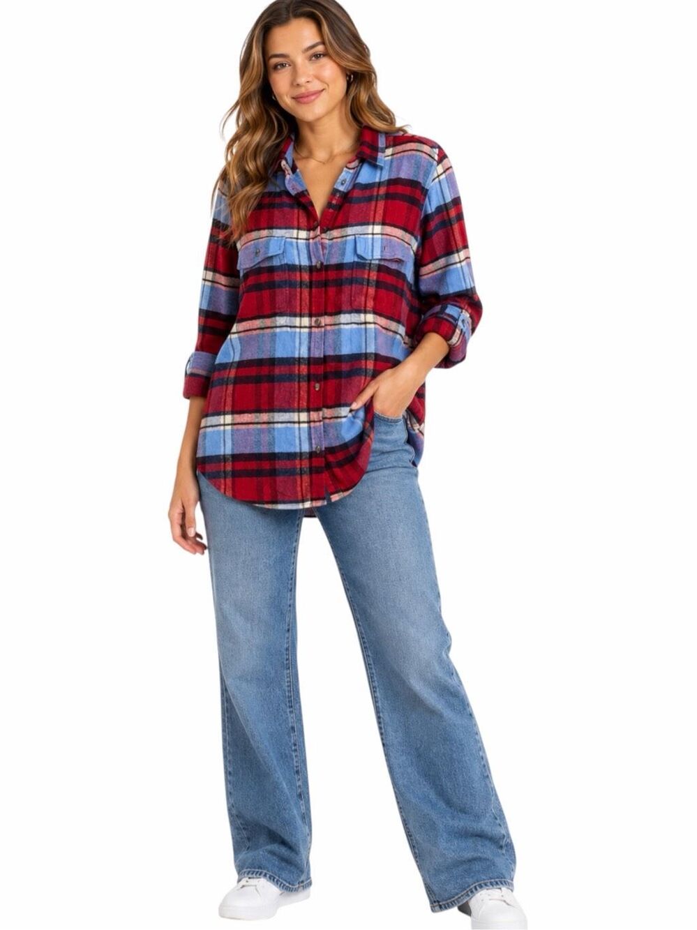 AMERICAN EAGLE Ahh-Mazingly Soft Classic Fit Plaid Flannel Shirt XL